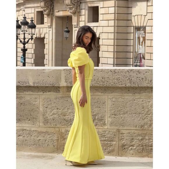Elliatt Katlyn Maxi Dress Yellow garden Party Dinner Cocktail Event size S NWT - Picture 1 of 8
